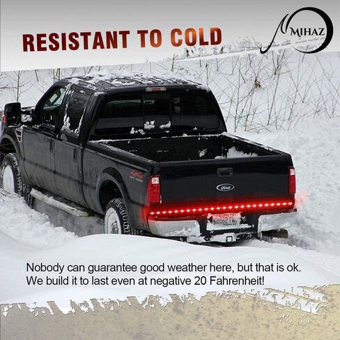 شريط ضوء الباب الخلفي للشاحنة مقاس 60 بوصة، 5 وظائف 90 شريط إضاءة فرامل LED أحمر/أبيض صف واحد لإشارة الانعطاف، الفرامل، الضوء العكسي، تصنيف IP67 المقاوم للماء in Kuwait