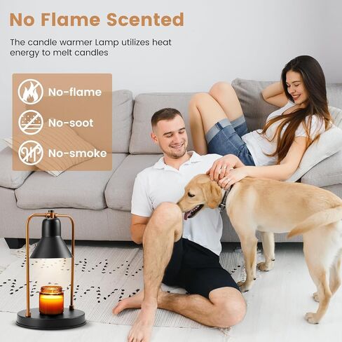 Candle Warmer Lamp with Timer & Dimmer, No Flame Scented Adjustable Electric Candles Warmer Lamp for Jar Wax - Black in Kuwait