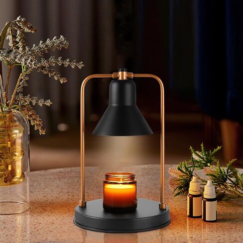 Candle Warmer Lamp with Timer & Dimmer, No Flame Scented Adjustable Electric Candles Warmer Lamp for Jar Wax - Black in Kuwait