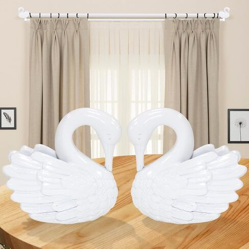 قضيب ستارة مزدوج للنوافذ من 48 إلى 84 بوصة: قضيب ستارة معالجة نافذة مزدوجة بقطر 1 بوصة شديد التحمل - تشطيبات من راتنج البجعة وقضيب ستارة مزدوج أبيض in Kuwait