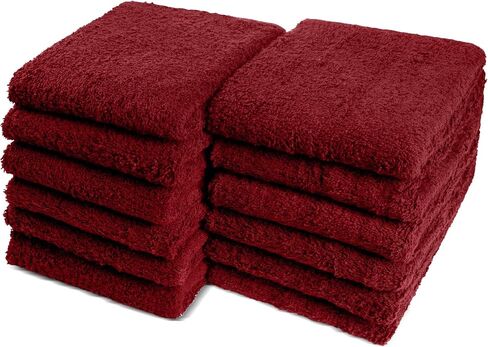 Car Care Essentials Wash Dry and Detail Towels, Set of 12, Red, 100% Ring Spun Cotton, 16" X 27", 4.25 lbs. per dz. Heavy Thick, Premium Multi-Purpose Towels in Saudi Arabia