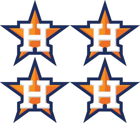 MLB Set of 4 Houston Astros Team Logo Stickers Four Individual Major League Baseball Official Helmet Emblems Texas in Kuwait