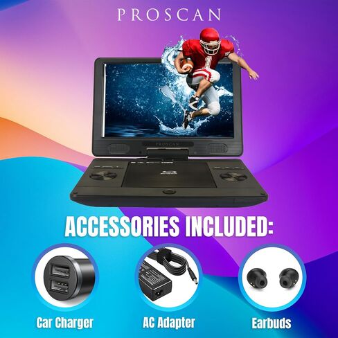 سيلفانيا 11.4 بوصة 720 بكسل مشغل بلو راي محمول، DVD، CD، USB، SD متعدد الوسائط عالي الدقة HD (11.4 بوصة) in Saudi Arabia