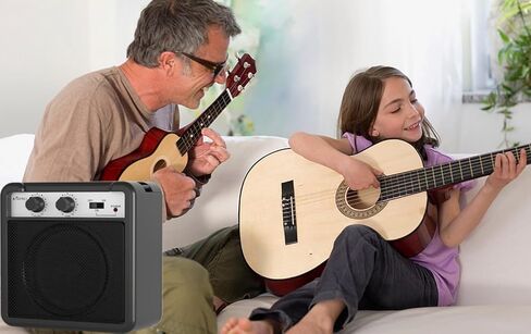 مضخم جيتار صغير، 3 وات، مضخم جيتار صغير محمول مع مستوى الصوت، محرك زائد وتحكم في النغمة للجيتار الكهربائي، ممارسة سطح المكتب، الأطفال المبتدئين in Kuwait