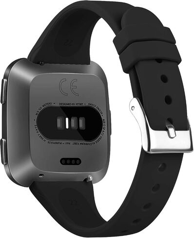 Tobfit Pack 3 أحزمة رفيعة متوافقة مع Fitbit Versa 2 Bands/ Versa/ Versa Lite/SE، سوار معصم بديل من السيليكون للنساء والرجال، مقاس صغير، أسود/رمادي/وردي in Saudi Arabia