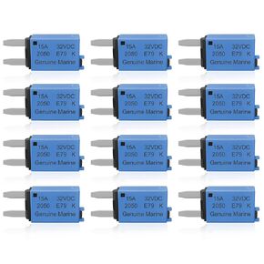 15A Low Profile Mini Fuse Kit– Automotive 15A ATM Manual Reset Circuit Breaker Fuses for Boat, RV, Car, Truck, DC 12V/32V 15 Amp Manual Resettable Blade Assortment Kit with Resettable Fuses