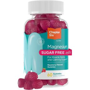 Zahler Chapter Six Magnesium Sugar Free Gummies, for Muscle, Nerve and Calming Support, 60 Raspberry Flavored Gummies.