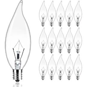 Chandelier Light Bulbs E12 CA10 25 Watt Light Bulbs 12 Pack 240 Lumen Dimmable Candle Light Bulb for Ceiling Fan, Pendants or Outdoor