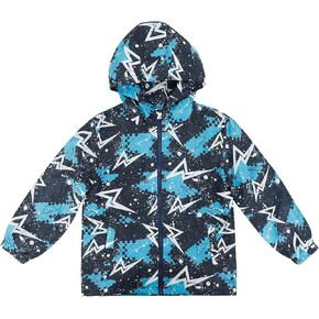 ESTAMICO Boys Windbreaker Jacket Fashion Hoodies Outwear Coat Waterproof Zipper Raincoat, 4T-12