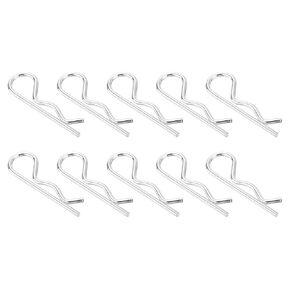 uxcell 8Pcs 4mmx85mm Zinc-Plated Carbon Steel R Shaped Spring Cotter Pins, R Clips Cotter Pin Spring Fastener for Household Appliances, Sports Equipment, Car Mechanics Repair (White)