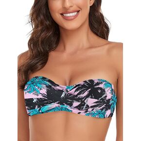 Ocean Blues Women's Halter Swimsuit Top Twist Bandeau Bikini Top