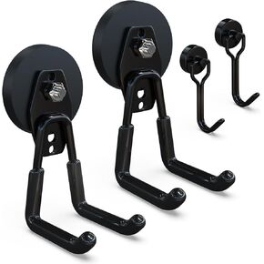 3-H Garage Wall Hooks 31 Pack,Garage Hooks Heavy Duty with Extra Welding Spots,Garage Hooks for Hanging,Garage Organizer for Garden,Lawn,Yard Tools,Chairs,Ladders,WeedEater,Shovel,Blower(Black)