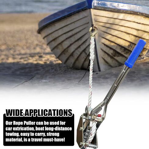 3/4 Ton Rope Puller with 100ft of 0.6in Diameter Rope Come Along Winch 2 Hooks Heavy Duty Ratchet Power Puller Tool for Moving Boats and Trailers in Saudi Arabia
