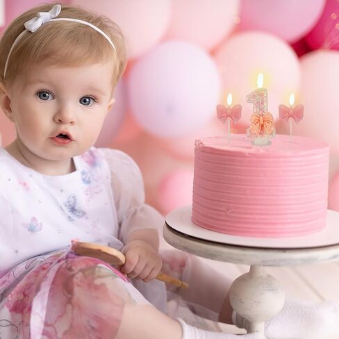 أرقام عيد الميلاد 12 شموع، أرقام الزفاف الوردية الترتر شمعة وامضة فراشة عيد ميلاد كعكة القبعات العالية للفتيات النساء الاحتفال بالذكرى السنوية ديكورات الحفلات in Saudi Arabia