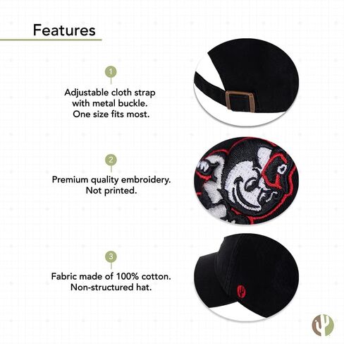 Desert Cactus The Ohio State University Baseball Hat OSU Buckeyes Brimmed Embroirderd Hats Cap Adjustable Cloth Strap Adult (Style F1) Red in Saudi Arabia