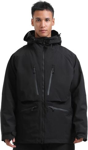IMPHUT Mens Snowboard Jacket Baggy Womens Ski Jacket Insulated Waterproof Windproof Snow Outerwear Winter Hooded Coat in Kuwait