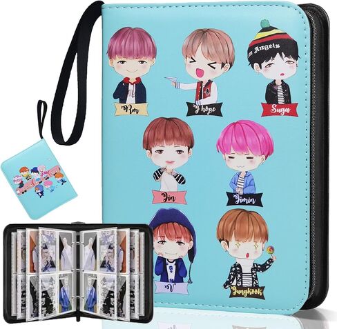 Korean Pop Albums, BT21 Photocard Binder Protect Album, Bangtan Boys idol Cartoon Trading PhotoCard Holder Book with 400 Cards Sleeves - Christmas Gifts for Boy & Girls - Lomo Card (Yellow) in Saudi Arabia