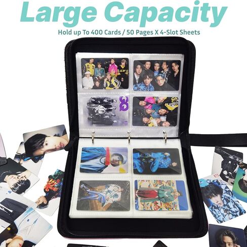 Korean Pop Albums, BT21 Photocard Binder Protect Album, Bangtan Boys idol Cartoon Trading PhotoCard Holder Book with 400 Cards Sleeves - Christmas Gifts for Boy & Girls - Lomo Card (Yellow) in Saudi Arabia
