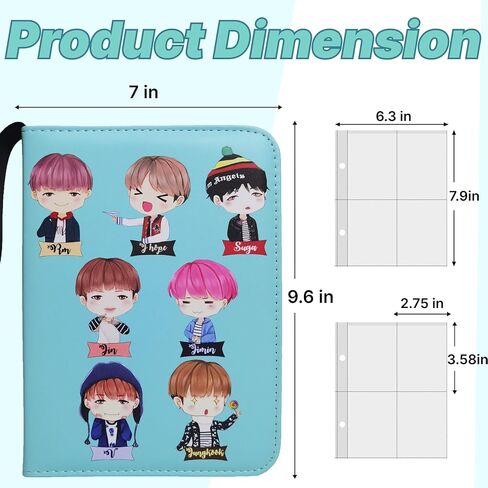 Korean Pop Albums, BT21 Photocard Binder Protect Album, Bangtan Boys idol Cartoon Trading PhotoCard Holder Book with 400 Cards Sleeves - Christmas Gifts for Boy & Girls - Lomo Card (Yellow) in Saudi Arabia