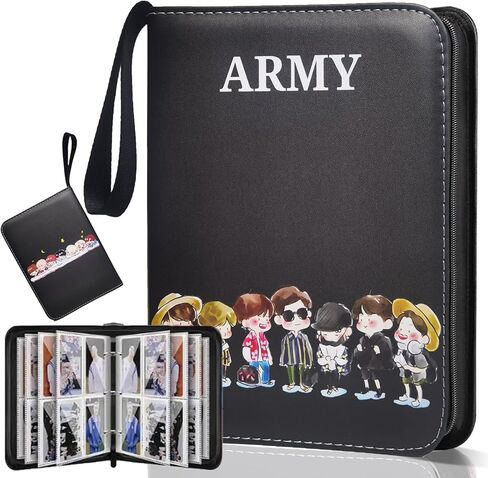 Korean Pop Albums, BT21 Photocard Binder Protect Album, Bangtan Boys idol Cartoon Trading PhotoCard Holder Book with 400 Cards Sleeves - Christmas Gifts for Boy & Girls - Lomo Card (Yellow) in Saudi Arabia