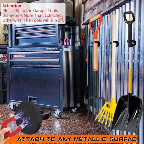 MUTUACTOR 4PCS السنانير المغناطيسية العالمية، المضادة للانزلاق المغناطيسي جبل السنانير الثقيلة لحامل مصباح يدوي، فتحة كبيرة مغناطيس دائم المشابك المرنة للمرآب تنظيم حديقة ورشة عمل أدوات التخزين in Saudi Arabia