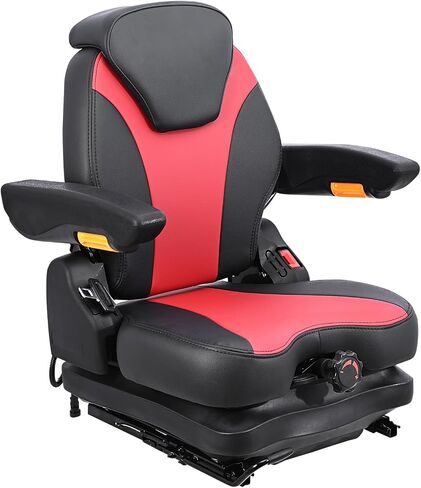 Universal Tractor Seat,Highback Low Suspension Forklift Seat, Adjustable Backrest and Slide Rails,Adjustable Armrests Shock Absorber Heavy Duty Seat for Toro Mower Excavator Harvester in Kuwait