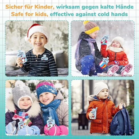 6 قطع من أجهزة تدفئة الجيب القابلة لإعادة الاستخدام من MOVINPE لتدفئة الأيدي الفورية للأطفال والكبار - عبوات حرارية مع تصميمات لطيفة، انقر فوق جل لتدفئة اليد لجسم اليد in Kuwait