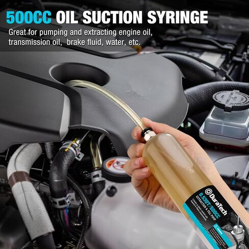 DURATECH 200CC مستخرج السوائل للسيارات، مضخة السوائل مع أنابيب تمديد طويلة، حقنة الزيت مع شفط قوي، مضخة مستخرج السوائل لاستخراج زيت المحرك، زيت ناقل الحركة وسائل الفرامل in Saudi Arabia