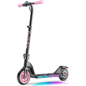 سكوتر كهربائي Fanttikride C10 Pro للأطفال، مستوى بطارية LED، 5/8/10 ميل في الساعة، نطاق 6.5 ميل، ارتفاع قابل للتعديل، شحن سريع من النوع C، سكوتر كهربائي قابل للطي للأطفال بطول 3.9-5.2 قدم (وردي)