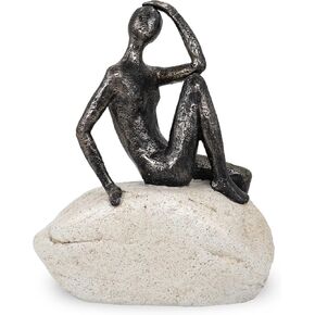 Couple Sculptures Cast Iron Gift for Anniversaries Wedding Small Modern Abstract Figurine Decorative Metal Statues Romantic Passionate Love Ornament for Couples Valentines