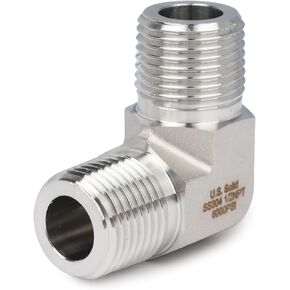 U.S. Solid 304 Stainless Steel 6000 Psi 90 Degree Barstock Street Elbow Female(1/2 * 1/2 NPT)