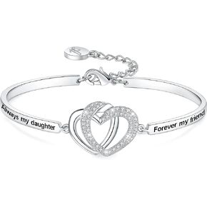 هدية عيد الحب "Badass Daughter"، سوار "Always My Daughter Forever My Friend"، مجوهرات "الأم/الأب والابنة إلى الأبد الحب" للنساء والفتيات، هدية زفاف عيد الميلاد من الأب والأم in Kuwait