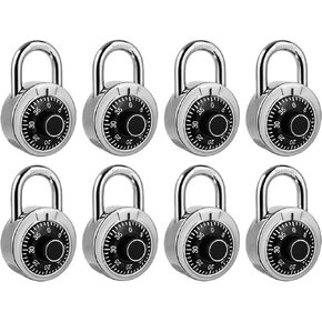 Combination Padlock 24 Pack，Fixed Dial Combination Padlock with Different Combinations，2 in. Wide.Black Turntable，Lock for Gym & Locker,School,Toolbox，and More