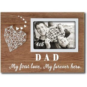 Housewarming Gifts New Home Sign Decor- Family Wall Hanging Picture Frame with 6 Heart Clips 15.8x6.0 Inches