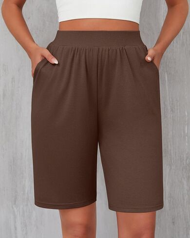 3 Pack Women's Bermuda Shorts, 12 Inch Long Shorts High Waist Shorts with Pockets Casual Summer Knee Length Shorts in Saudi Arabia