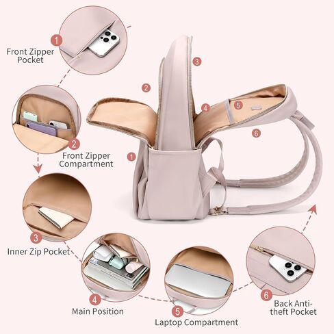 GOLF SUPAGS Stylish Laptop Backpack for Women Computer Bag Fits 14 Inch Notebook Travel College Work Backpacks Purse (Black) in Kuwait
