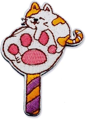 قطة لطيفة مع وعاء الآيس كريم، يمكن كيها على رقعة للملابس، رقع إصلاح مطرزة مضحكة لتزيين الملابس بنفسك، فنون حرفية حديدية على الرقع للنساء والفتيات والرجال والأولاد in Kuwait