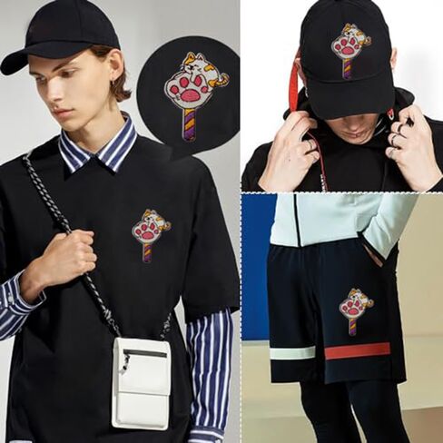 قطة لطيفة مع وعاء الآيس كريم، يمكن كيها على رقعة للملابس، رقع إصلاح مطرزة مضحكة لتزيين الملابس بنفسك، فنون حرفية حديدية على الرقع للنساء والفتيات والرجال والأولاد in Kuwait