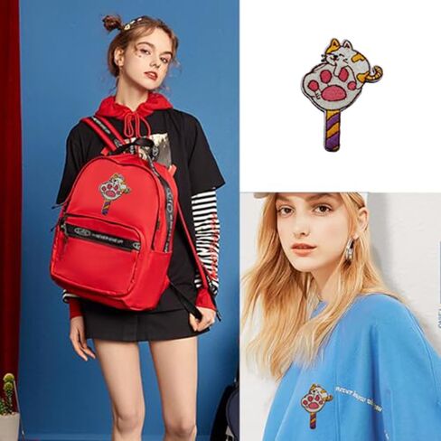 قطة لطيفة مع وعاء الآيس كريم، يمكن كيها على رقعة للملابس، رقع إصلاح مطرزة مضحكة لتزيين الملابس بنفسك، فنون حرفية حديدية على الرقع للنساء والفتيات والرجال والأولاد in Kuwait