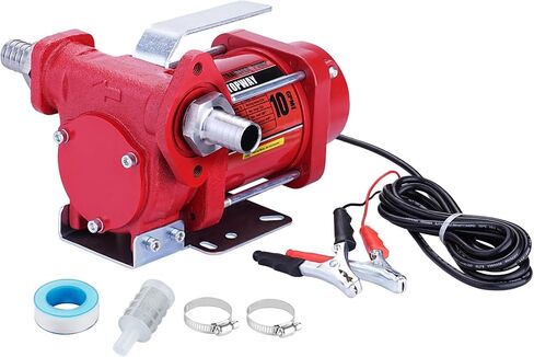 TOPWAY 12V DC Gasoline Fuel Pump, 10GPM Self-priming Oil Transfer Pump Kit With Particulate Filter, Fuel Nozzle, Discharge Hose & Suction Pipe for Gasoline Diesel Biodiesel Kerosene & More in Kuwait