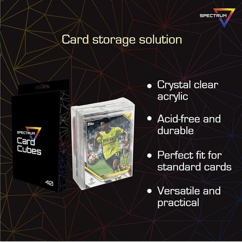 BCW Spectrum Card Cubes | Holds 40 Sleeved Cards | Crystal Clear Acrylic | Perfect for Playing Cards, Trading Cards, Sports Cards, and Board Game Accessories | Durable, Acid-Free PET | 69x95x10mm in Saudi Arabia