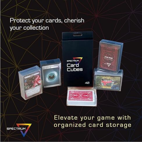 BCW Spectrum Card Cubes | Holds 40 Sleeved Cards | Crystal Clear Acrylic | Perfect for Playing Cards, Trading Cards, Sports Cards, and Board Game Accessories | Durable, Acid-Free PET | 69x95x10mm in Saudi Arabia