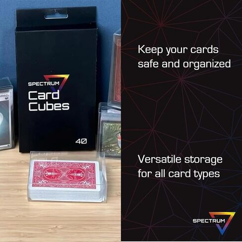 BCW Spectrum Card Cubes | Holds 40 Sleeved Cards | Crystal Clear Acrylic | Perfect for Playing Cards, Trading Cards, Sports Cards, and Board Game Accessories | Durable, Acid-Free PET | 69x95x10mm in Saudi Arabia