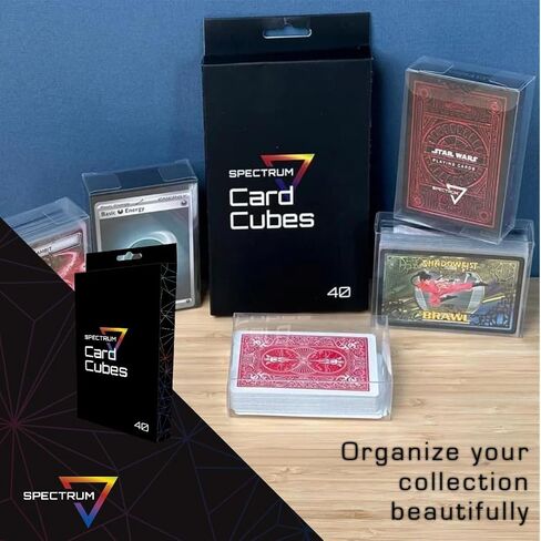 BCW Spectrum Card Cubes | Holds 40 Sleeved Cards | Crystal Clear Acrylic | Perfect for Playing Cards, Trading Cards, Sports Cards, and Board Game Accessories | Durable, Acid-Free PET | 69x95x10mm in Saudi Arabia