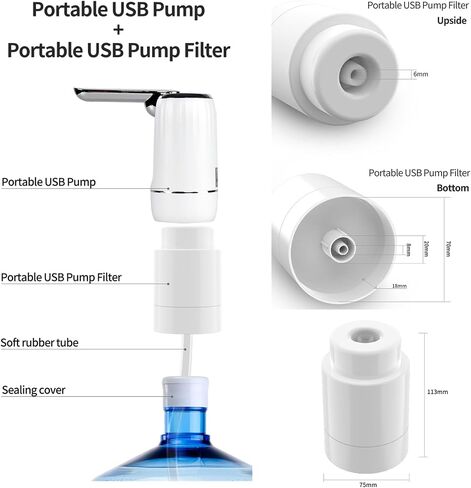 CoolWAY Gallon Water Bottle Electric Water Pump, Portable Electric Water Dispenser Works with Outdoor Filters (K012 Water Pump) in Saudi Arabia