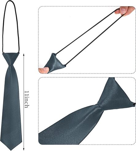 Boys Tie and Pocket Square Set, Kids Ties Elastic Strap Neckties for Wedding Graduation School Halloween Costume Accessories in Kuwait