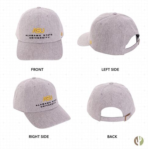Desert Cactus Alabama State University Baseball Hat Hornets ASU Brimmed Embroirderd Hats Cap Adjustable Cloth Strap Adult (Style C) White in Saudi Arabia