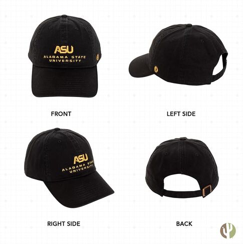 Desert Cactus Alabama State University Baseball Hat Hornets ASU Brimmed Embroirderd Hats Cap Adjustable Cloth Strap Adult (Style C) White in Saudi Arabia