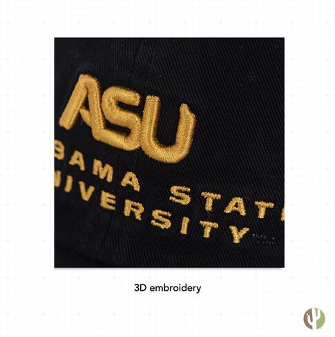 Desert Cactus Alabama State University Baseball Hat Hornets ASU Brimmed Embroirderd Hats Cap Adjustable Cloth Strap Adult (Style C) White in Saudi Arabia