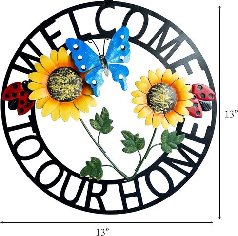 Welcome Owl Metal Door Wreath with Welcome to Our Home Sign, Decorative Outdoor Sign for Home, Garden, Porch or Front Door Wall Decorations in Saudi Arabia